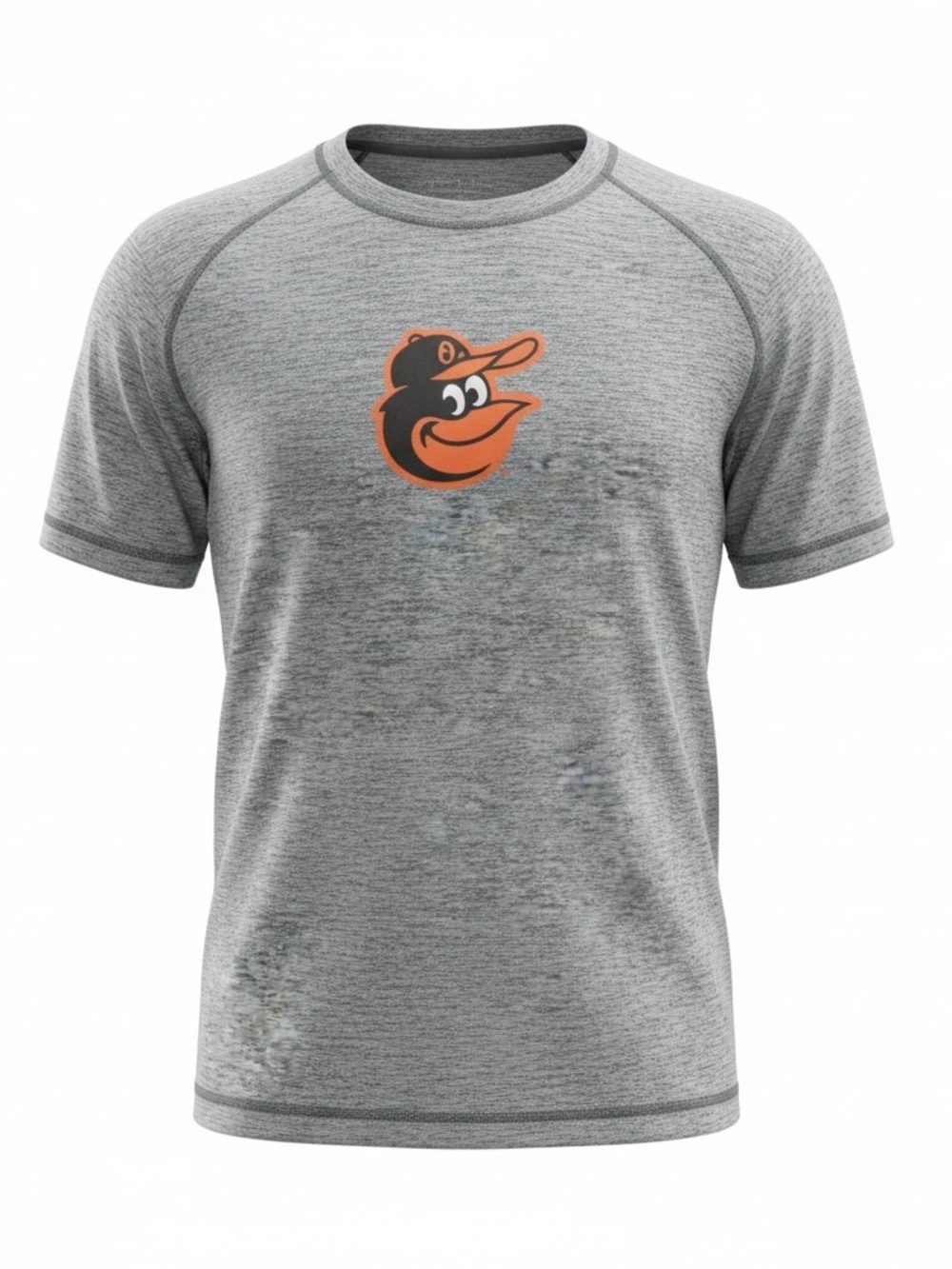 Baltimore Orioles MLB Men's M Gray Performance T-Shirt Cartoon Bird Custom 14
